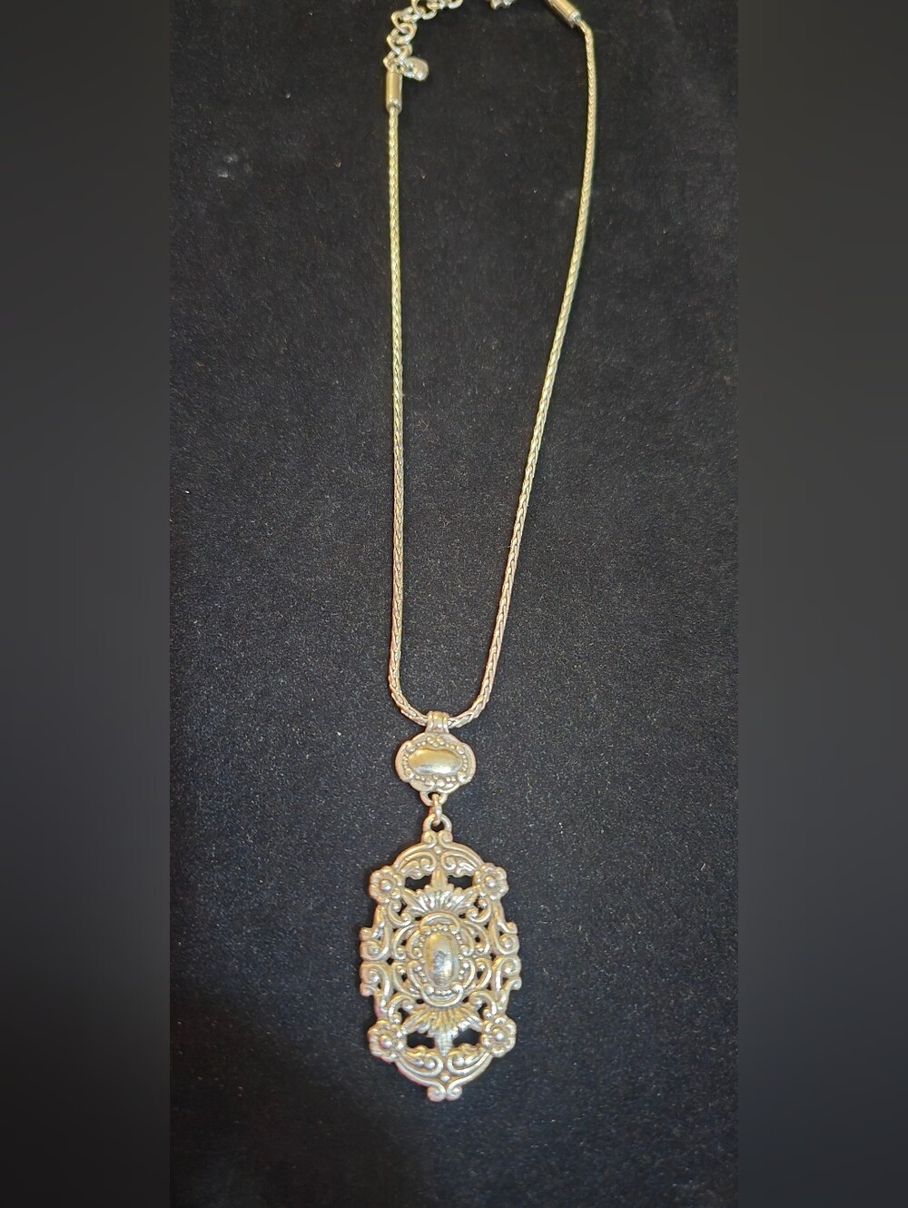Brighton Victorian-style ornate crystal pendant necklace,